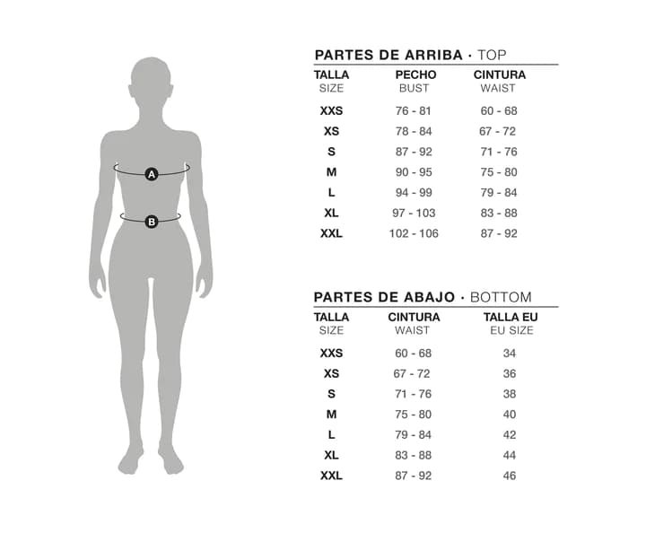 Tabla de medidas para maillot de ciclismo femenino